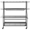 Fishing Rod Holder for 15-Rods, Mobile Fishing Pole Rack Cart with Wheels, Fish Gear Equipment Organizer for Garage Home Indoor Use